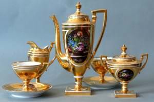 Kafijas servīze „tête-à-tête”. Francija, Sevras manufaktūra. Ap 1805. g. 