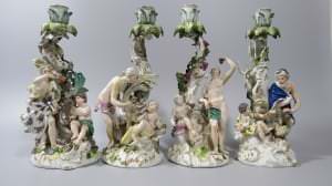 Porcelāna svečturu komplekts "Četri gadalaiki". Vācija, Meisenes manufaktūra. Ap 1755