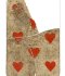 Fragments of an eight of hearts, found in the Small Gallery. France or Belgium, 1730s.