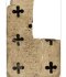 Fragments of a seven of clubs, found in the Small Gallery. France or Belgium, 1730s.
