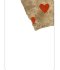A fragment of a five(?) of hearts, found in the Small Gallery. France or Belgium, 1730s.