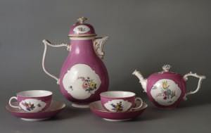 Kafijas un tējas servīzes priekšmeti. Vācija, Meisene, ap 1745. g.