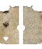 A fragment of a three of aces, found in Room 132. Mid-18th century to early 19th century.