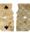 A fragment of a two of spades, found at Rundāle Palace. Mid-18th century to early 19th century.